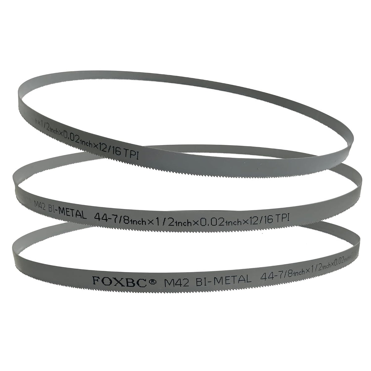 FOXBC 44-7/8-inch Bandsaw Blades 12/16 TPI, 44-7/8" x 1/2" x .020" 12/16 TPI, Replacement for DeWalt, Milwaukee Portable Band Saw, 3-Pack