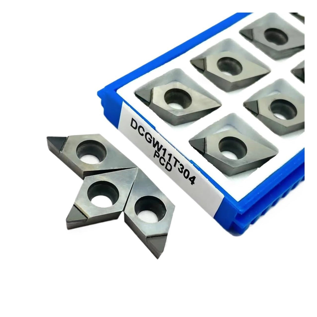 2Pcs CBN PCD DCGW11T304 DCGW11T308 PCD Diamond Insert Turning Tools CNC Turning Tools Copper Aluminum Quenched Steel Cast Iron Milling Inserts(DCGW11T302 CBN)