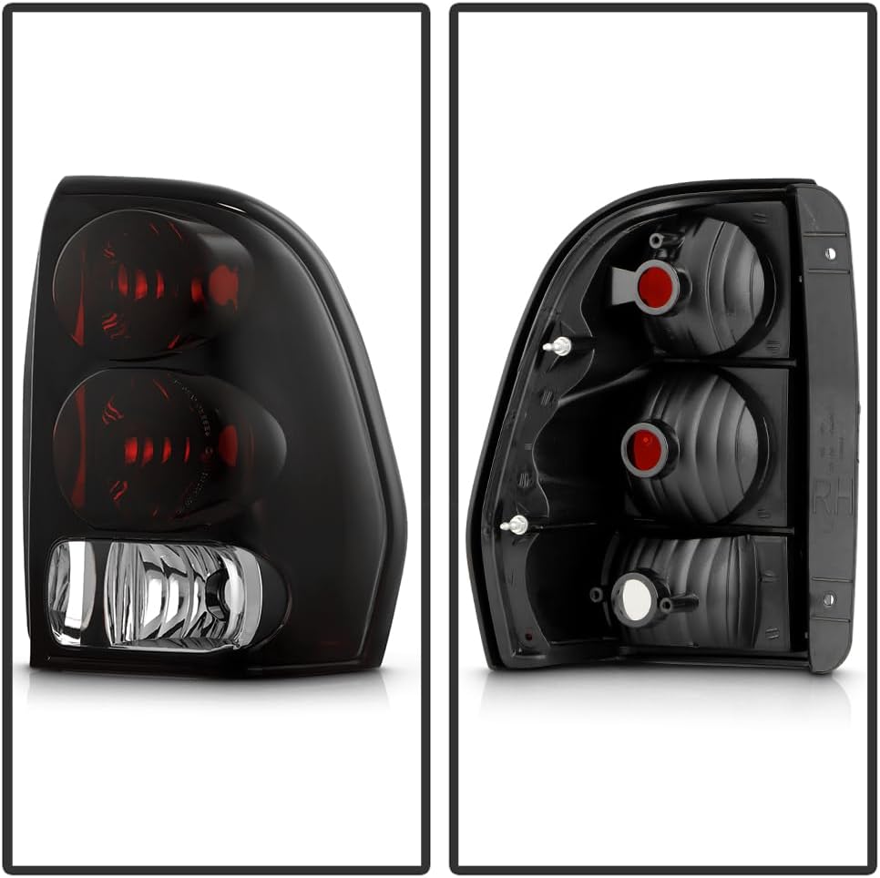 KEEKPO - Compatible with 2002-2009 Chevy Trailblazer Red Smoked Lens Tail Lights Brake Lamps Set Replacement Left+Right