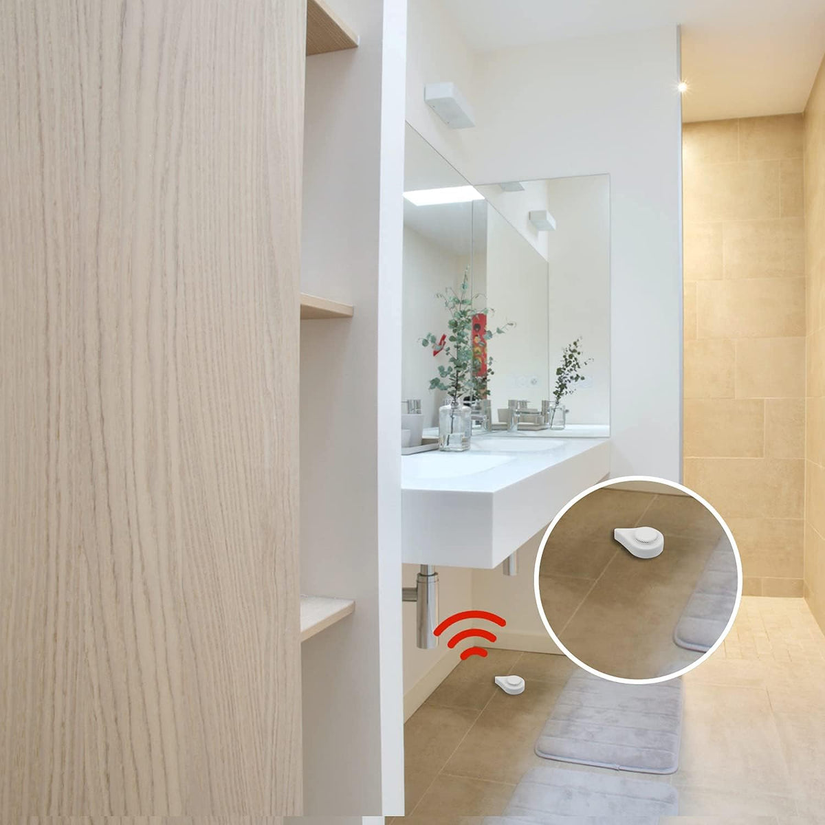Zigbee Door Sensor and Water Leak Sensor, for Home Security and Smart Home Automation, Works with SmartThings
