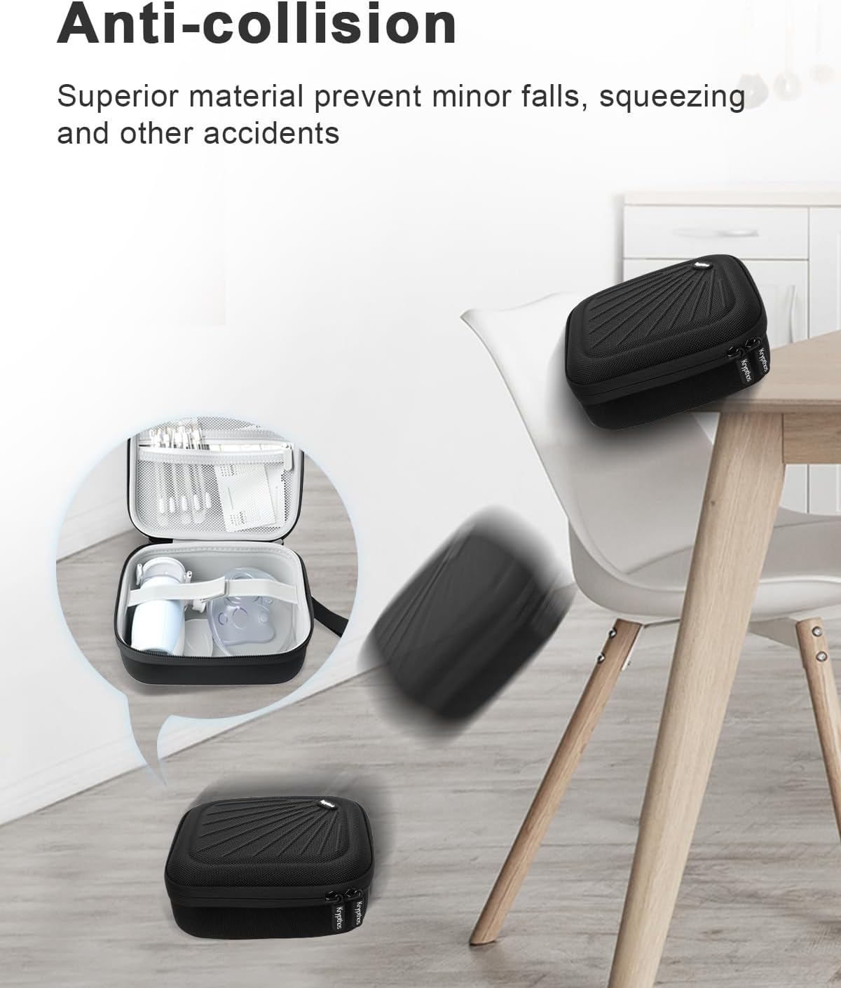 Carrying Case for Portable Handheld Inhaler Nebulizer Asthma Inhaler Black