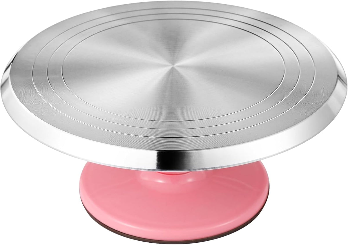 Aluminium Alloy Revolving Cake Stand, 12 in Cake Decorating Turntable, Non-Slip Rotating Platform, Smooth 360°