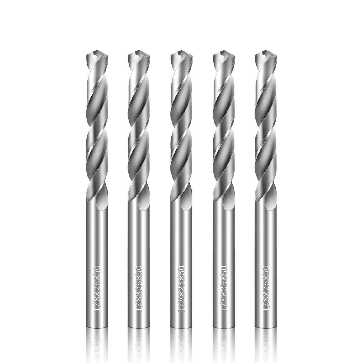 1/8" Drill Bits Solid Carbide Drill Bits, Tungsten Carbide Drill Bit Set, Metal Drill Bit Set for Stainless Steel Hardened Steel Cast Iron Alloy Copper, 5 Pcs