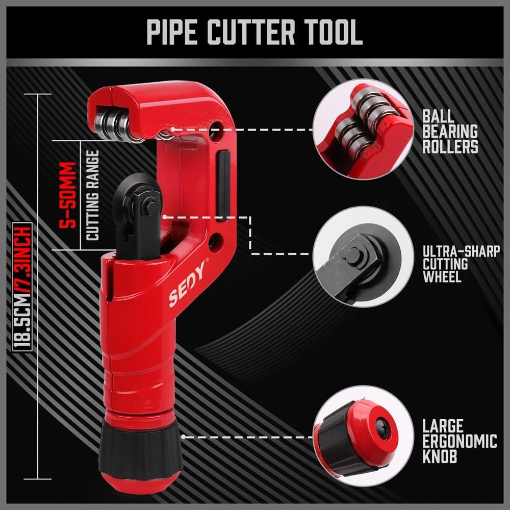 Ultimate Tube Cutter Set - Heavy Duty Pipe Cutter 3/16"-2" OD, Mini Tube Cutter 1/8"-7/8", Deburring Tool - for