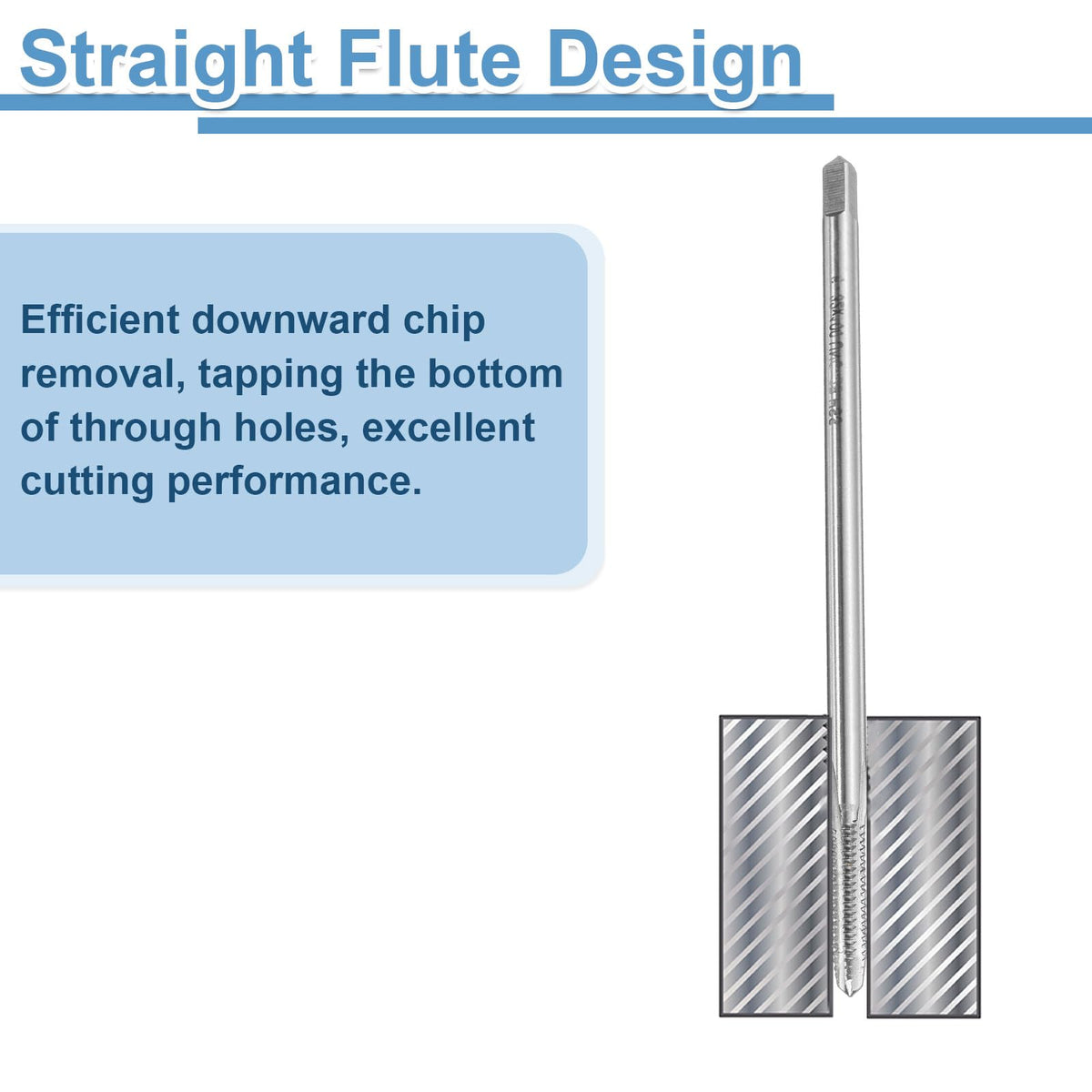 uxcell 2pcs Straight Flute Screw Taps 6-32 UNC 2B Thread 4" Extra Long HSS6542 Machine Threading Milling Tap Tapping Tools