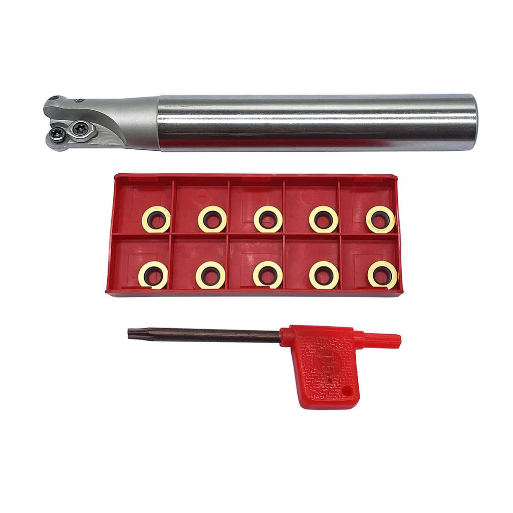 GBJ EMR R5 Round Nose Indexable End Mill Holder for RPMW10 Carbide Inserts Milling Cutter Arbor Holder milling Face milling Slotting (10pcs RPMW1003MO + EMR C19-5R20-150L)