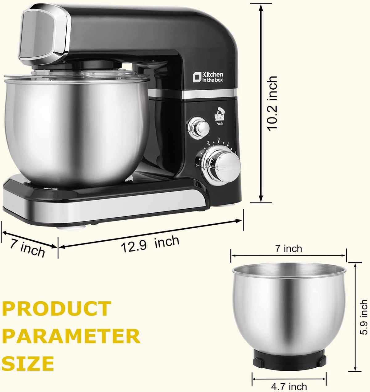 Stand Mixer,3.2Qt Small Electric Food Mixer,6 Speeds Portable Lightweight Kitchen Mixer for Daily Use with Egg