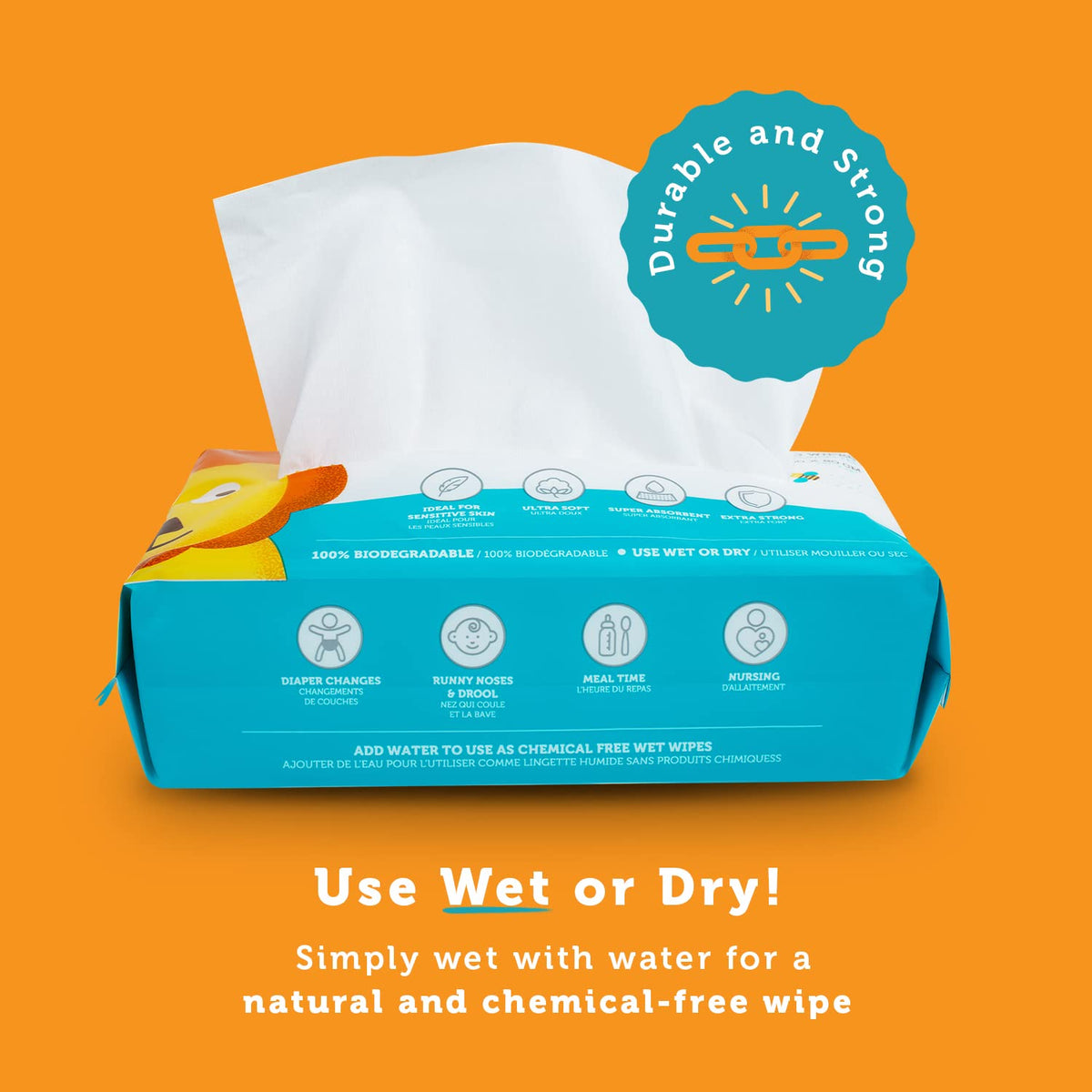 – The Original 100% Pure Cotton Dry Baby Wipes (1200 Count)