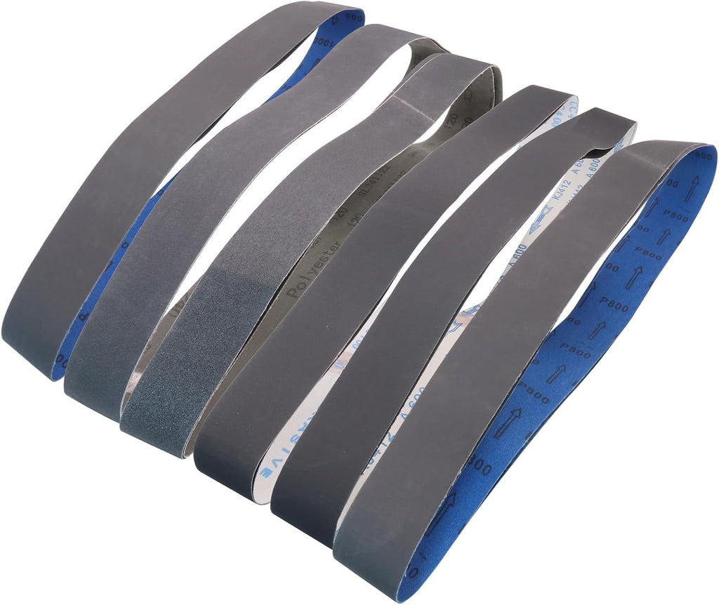 Taokyid 2x48 Inch Silicon Carbide Sanding Belts, 120-1000 Grit, 12 Pack