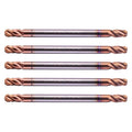 5Pcs 1/8" 4 Flute Double End Solid Carbide Ball Nose End Mill, TiSiN Coated
