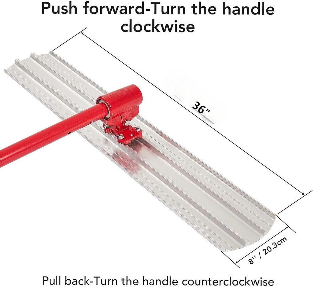 36 Inch Concrete Finishing Tool with Matching Bull Float Handle | Aluminum, Lightweight, Durable, Adjustable