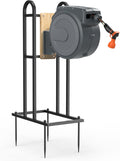 Retractable Hose Reel Stand, No Wall Damaged Freestanding Hose Holder Post | Fit for Most Garden Hose Reel with