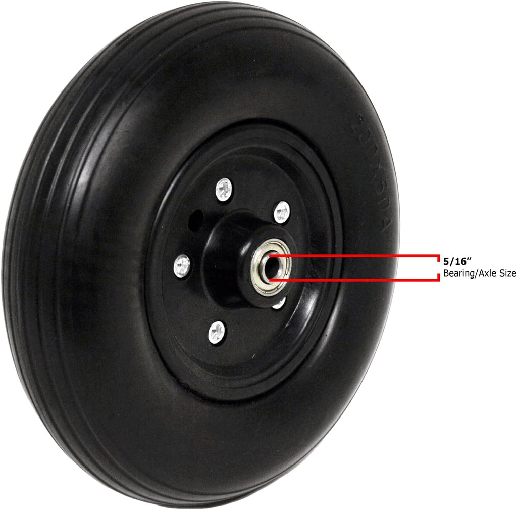 New ALCO 8" x 2" (200x50) Heavy Duty Wheel (Each) for Jazzy, Pride, Jet Power, Medline, Drive and ALCO Wheelchairs. Firm Tread for Easier Rolling (Black). 5/16" (8 mm) Bearing, 2-3/8" (60 mm) Hub Wdth