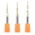 SpeTool 3Pcs Carbide Ball Nose Router Bit CNC End Mill 1/16 1/32 1/64 Cutting Radius for Wood 3D Carving Engraving MDF Oak