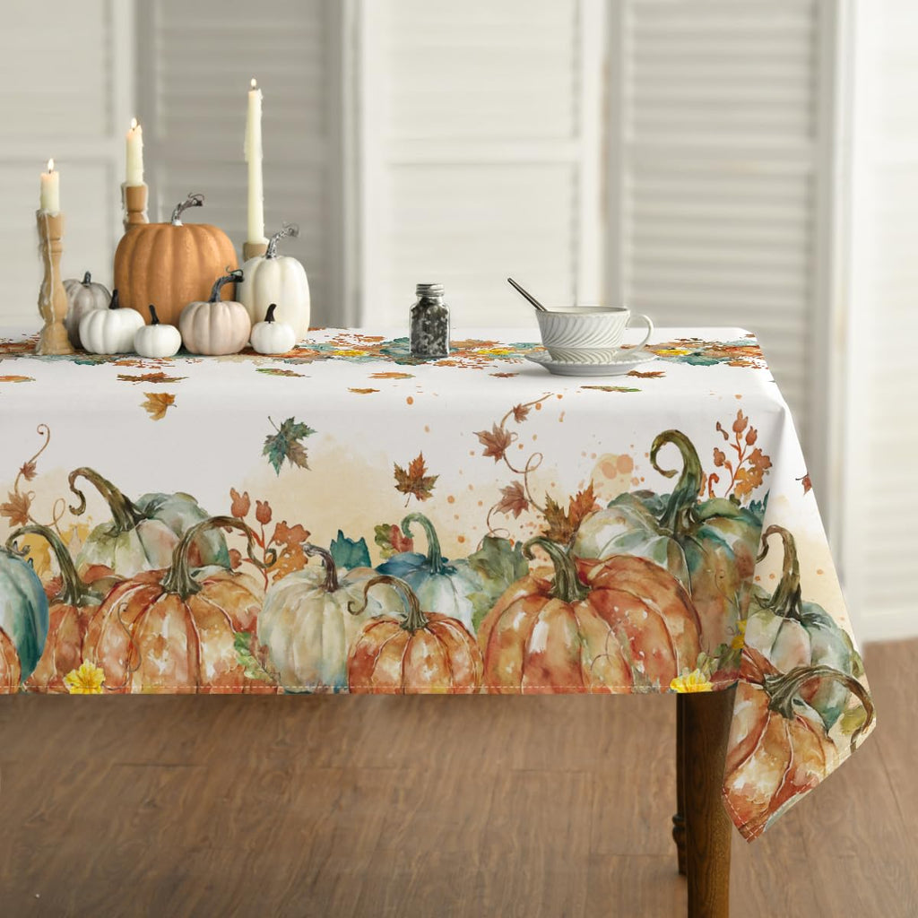 Fall Tablecloth 60 x 84 Inch Rectangular Thanksgiving Leaves