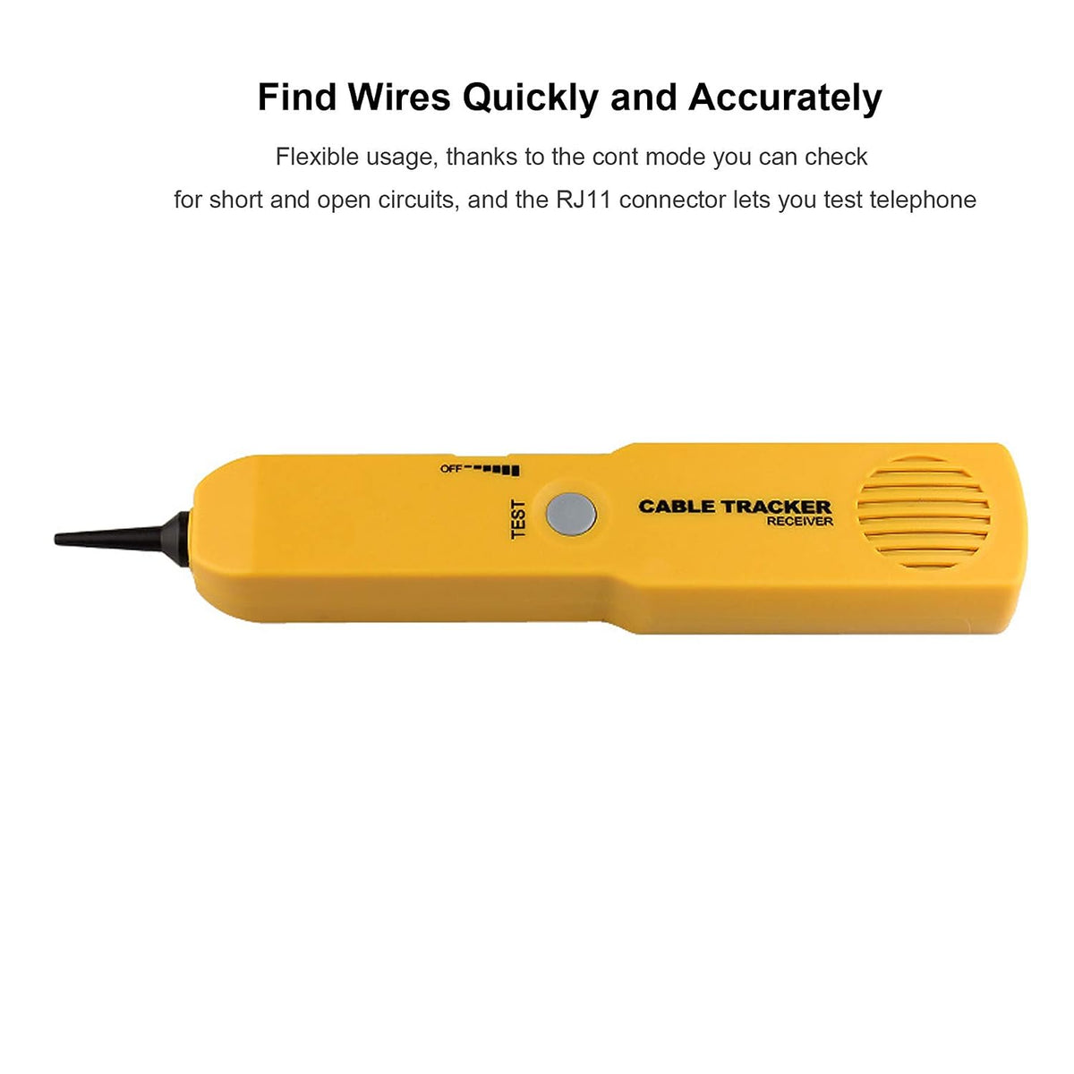 Electrical Wire Tracer Circuit Tester w/Tone Generator & Probe Kit w/Clips | w/RJ11 Plug, Cable Signal Locator