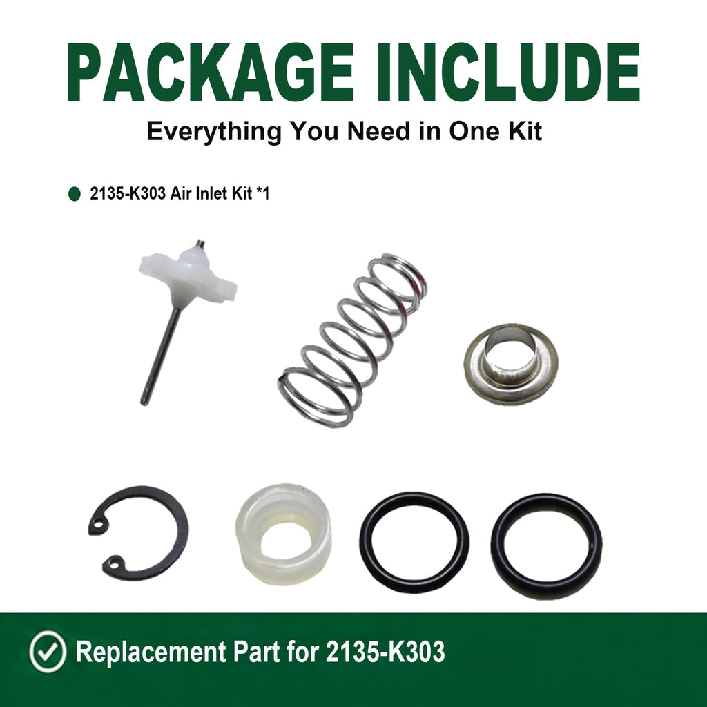 Dowshyan 2135-K303 Air Inlet Kit, Compatible with 2135, 2131, 2115TIMAX, 2135Ti, 2112 1/2" Impact Wrench, Pneumatic Tool Replacement Parts