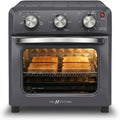 6-in-1 Retro Air Fryer Toaster Oven Combo, Compact 12.7 QT Small Countertop Convection Oven, Fits 9" Pizza & 4 Toast
