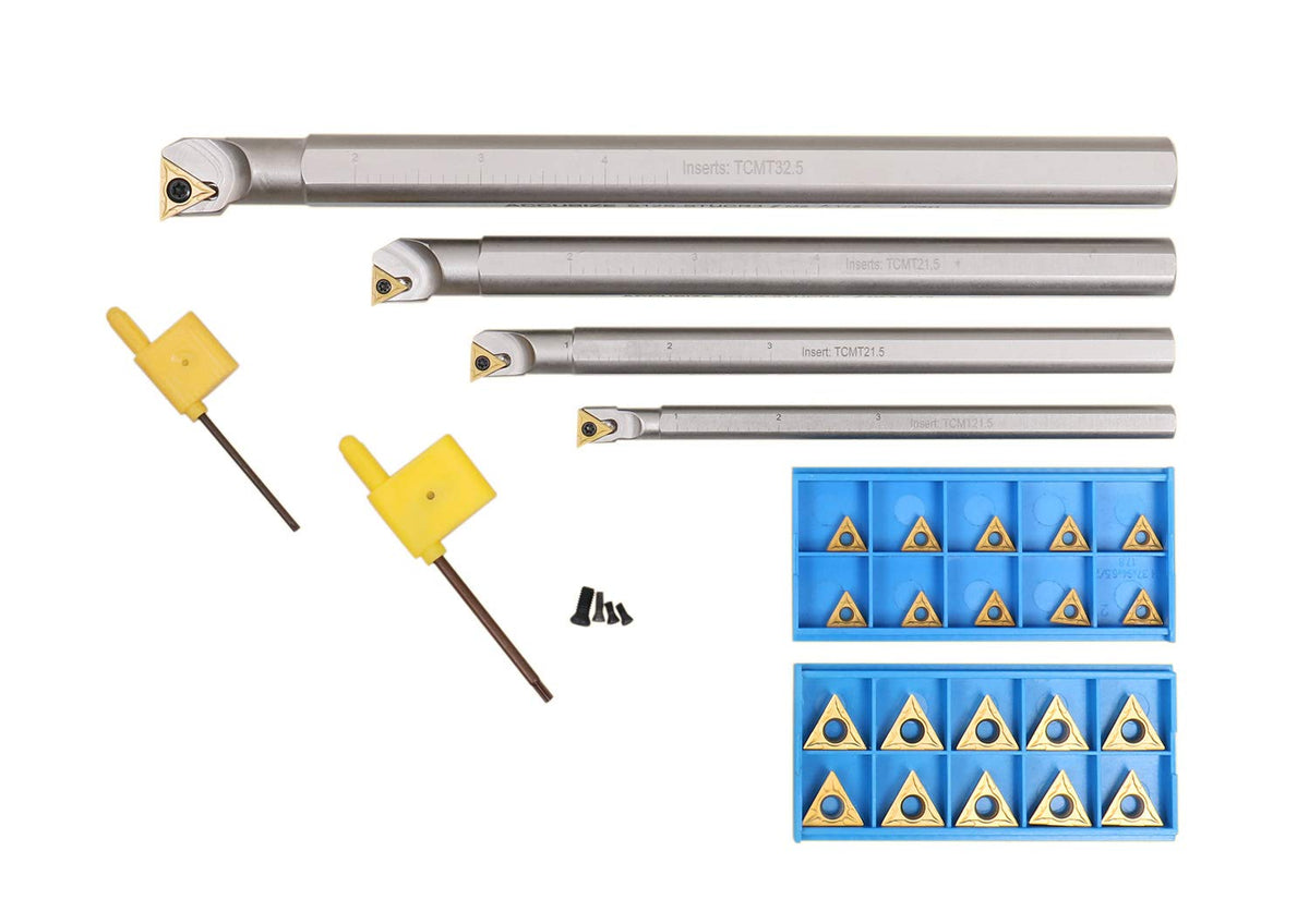 Accusize Right Hand STUCR Indexable Boring Bar Set with 20 TCMT Inserts