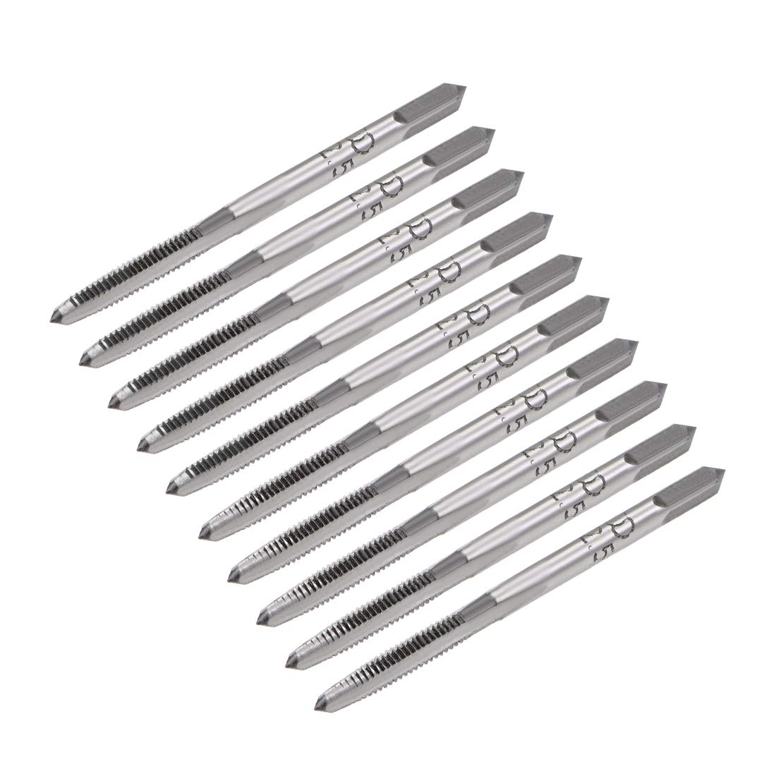 uxcell 5 Pairs Metric Hand Threading Tap Set M2.5 Thread 0.45mm Pitch Taper & Plug Milling Taps Straight Flutes High Speed Steel