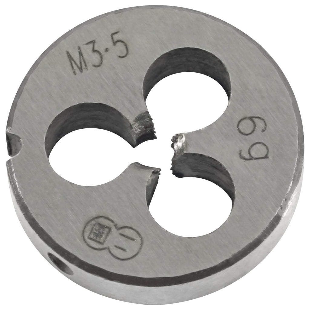 Aceteel M3.5 x 0.6 Metric Tap and Die Set, M3.5 X 0.6mm HSS Machine Thread Tap and M3.5 X 0.6mm Alloy Tool Steel Round Thread Die Right Hand