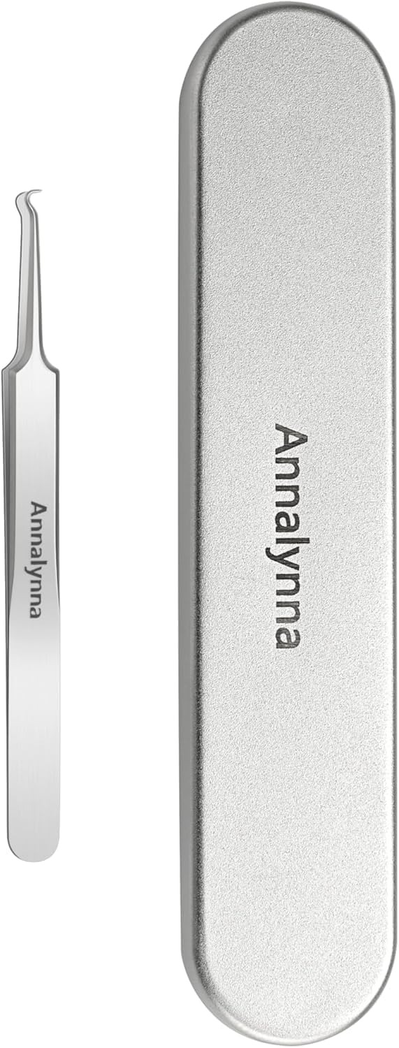 Blackhead Tweezers, Precision Curved Tip Comedone Extractor for Acne