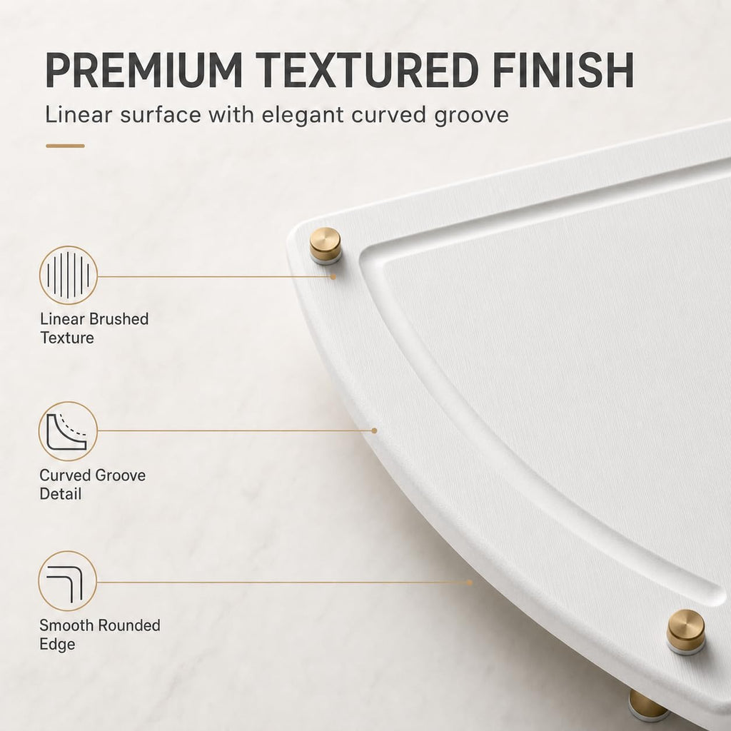 Corner Counter Shelf, Water Absorbing Stone Drying Tray Mat for Kitchen & Bathroom Sink, Diatomaceous Gold Faucet