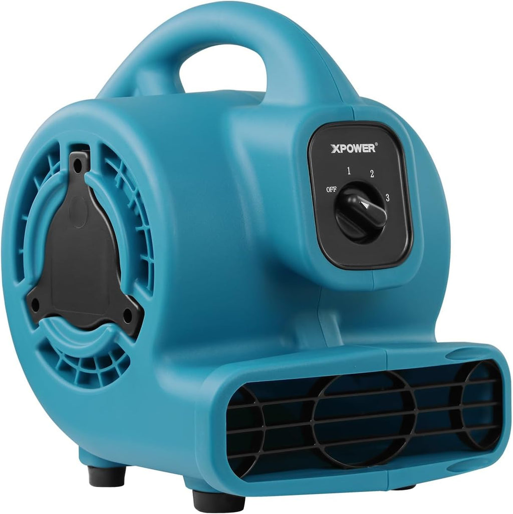 P-80 Mini Utility 600 CFM Centrifugal Air Mover, Floor Fan, Blower, Stackable, for Drying，Cooling, Ventilating, Home
