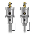 2-Pack 1-1/8" TCT Hole Saws for Hard Metal, Heavy Duty 28mm Tungsten Carbide Tipped Hole Cutters Set with Spring-Loaded Pilot Drill Bits for Stainless Steel, Metal, Iron, and Plastic