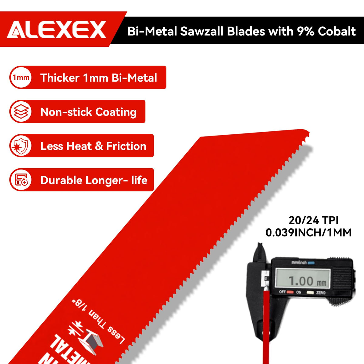 25 Pack 6 Inch 20/24TPI Reciprocating Saw Blades for Metal Cutting, Bi-Metal Sawzall Blades with 8% Cobalt, for Automatic Dismantling Sawzall Blades for Less 1/8" Thin Metal, for Diablo Sawzall Blade