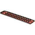 18-Inch Socket Boss 2-Rail 1/2-Inch-Drive Socket Organizer with Twist Lock Secure Hold and Toolbox Drawer Tray, Red