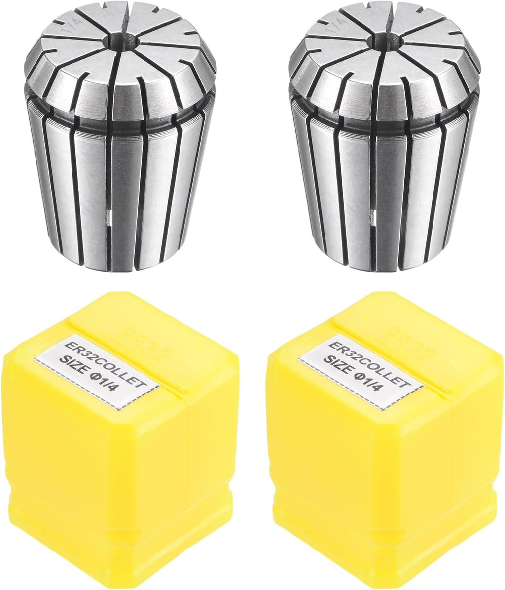 uxcell ER32 Spring Collet 1/4" Chuck for CNC Engraving Machine Lathe Milling Tool 2pcs