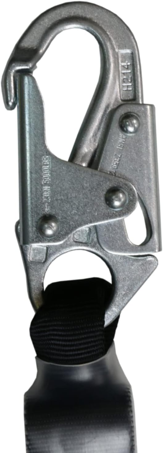 25 FT Vertical Lifeline Assembly w/Rope Grab Snap Hooks & Shock Absorber, ANSI & OSHA Rated Fall Protection Roofing