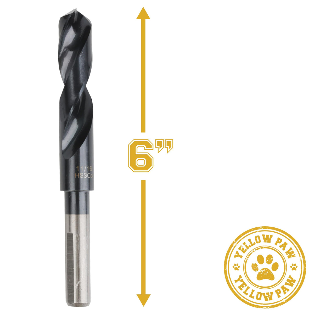 11/16 Inch Drill Bit (3 Pack) Industrial Grade M35 Cobalt Titanium Aluminum Nitrite - 11/16" Diameter & Total Length of 6" with Working Length of 3" Easily Drill Into Metal, Steel, & Aluminum