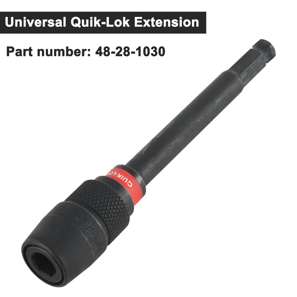 Extension Adapter for Milwaukee 48-28-1030 Quik-Lok 5-1/2 x 7/16 Hex