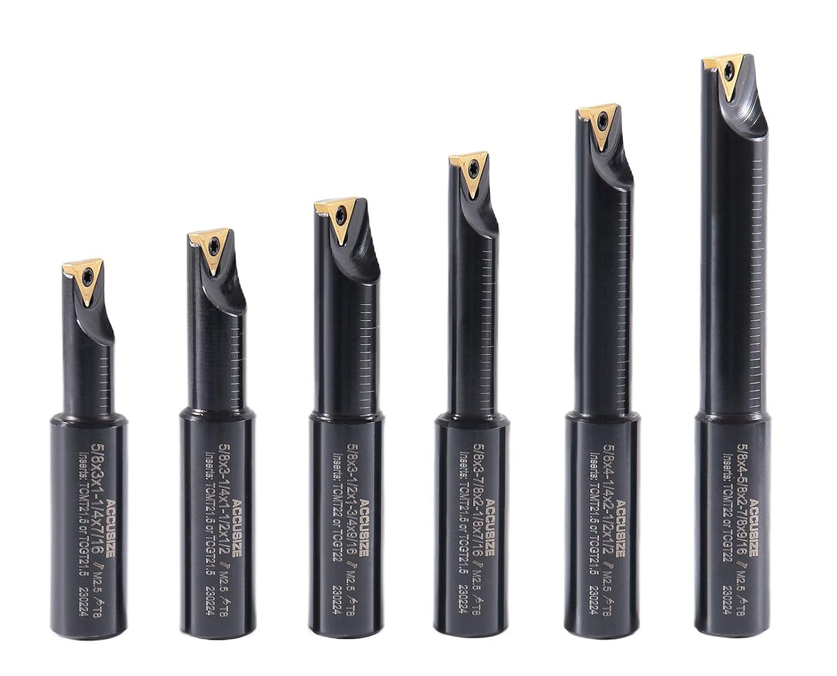 Accusize Industrial Tools Round Shank Indexable Boring Bar, 5/8 in