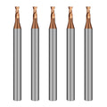 AYCHOLIZ 2 Flute 5/64" Carbide Square End Mill 5PCS Micrograin Milling Bits Sets TISIN Coating CNC Router Bit for Steel
