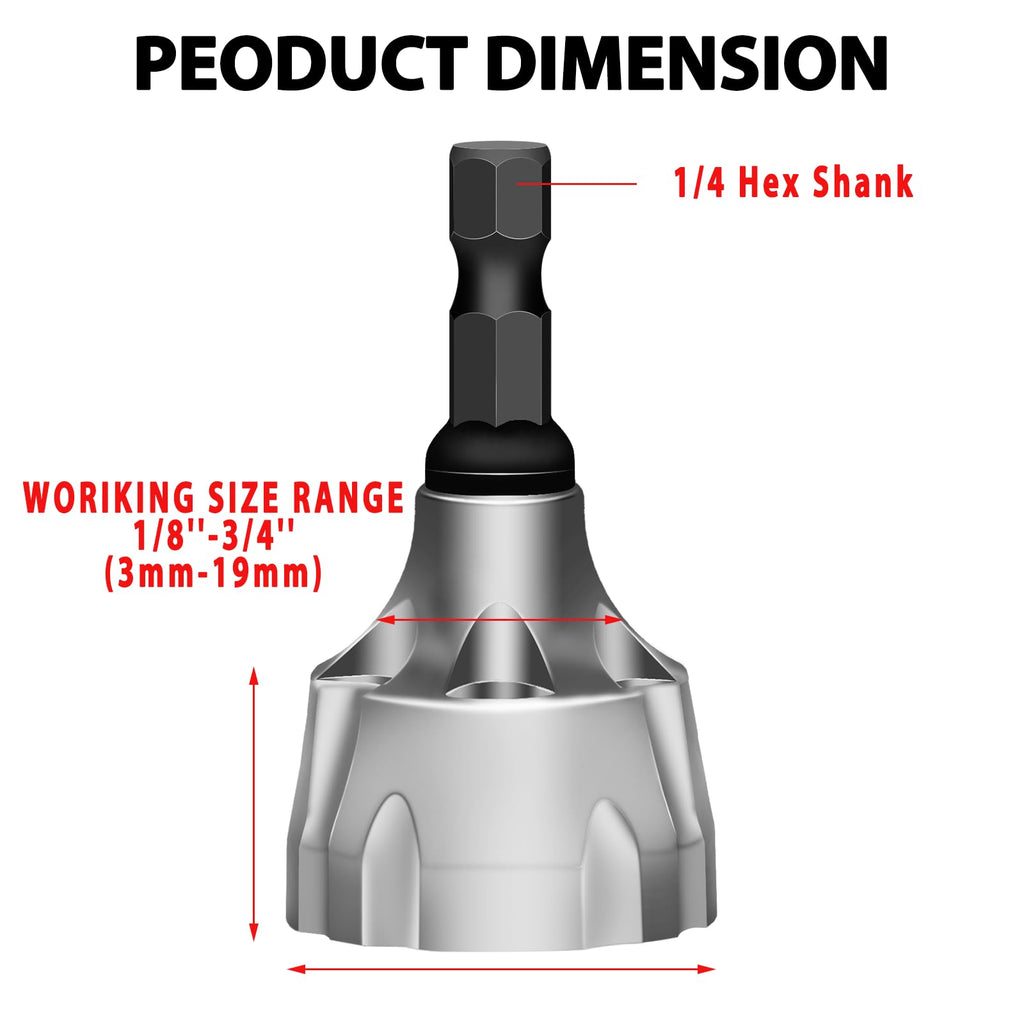 CZS Deburring Tool, Deburring Chamfer Tool, Quick Release 1/4" Hex Shank