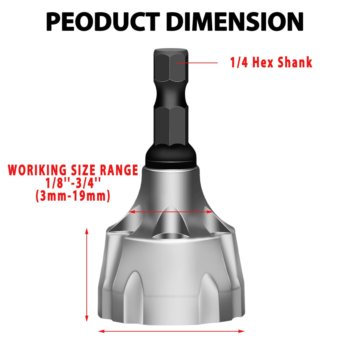CZS Deburring Tool, Deburring Chamfer Tool, Quick Release 1/4" Hex Shank