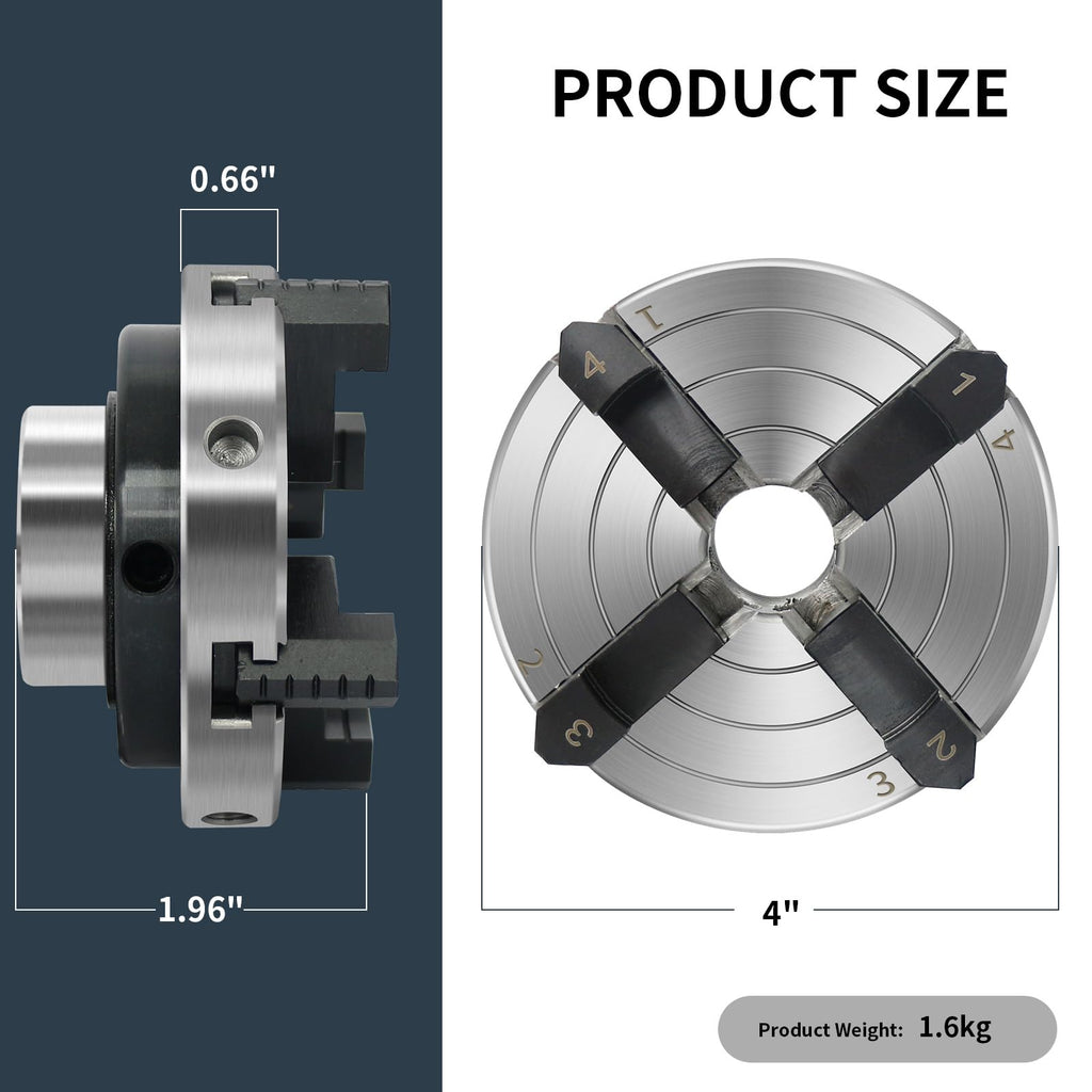 Wood Lathe Chuck,4-Inch 4-Jaw Lathe Chucks