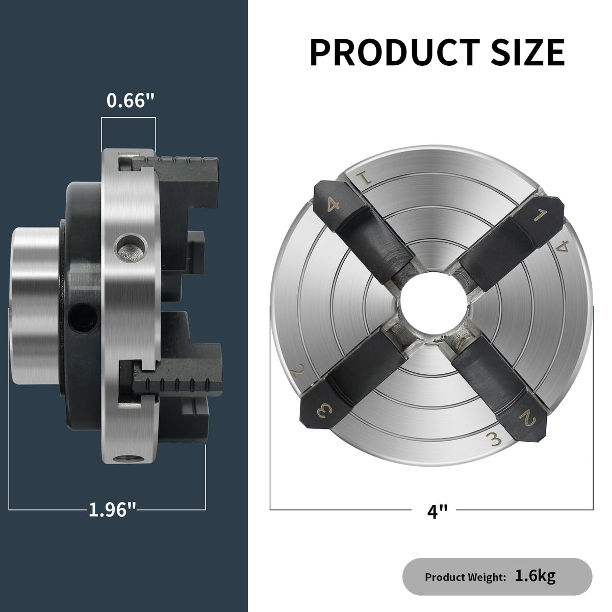 Wood Lathe Chuck,4-Inch 4-Jaw Lathe Chucks