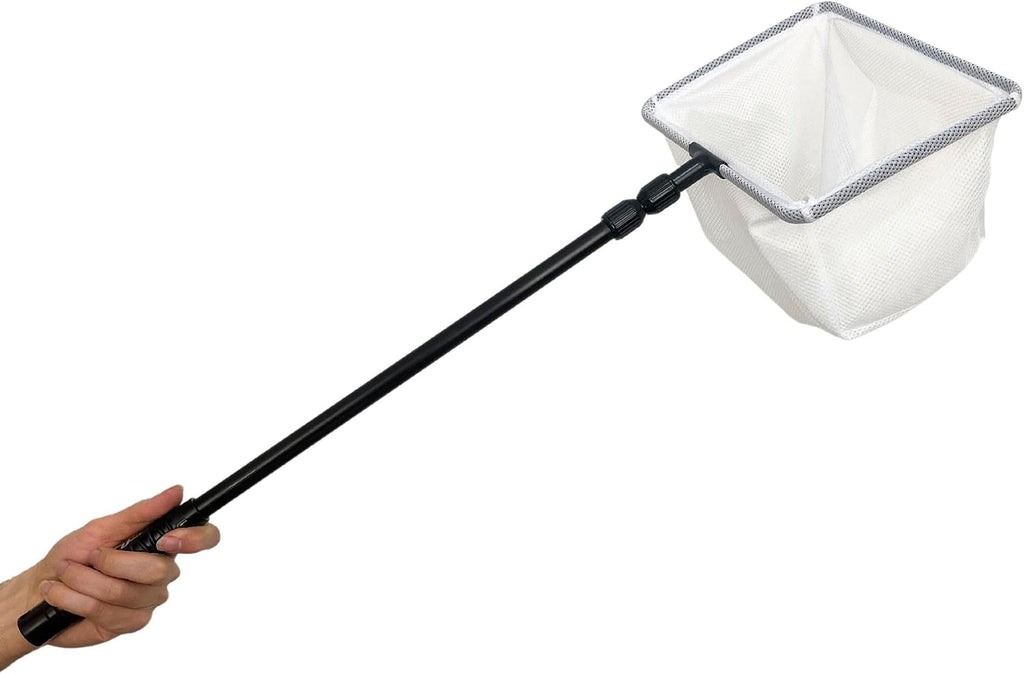Aquarium Fish Net with Extendable 22"-33" Handle, Telescopic Fish Tank Nets, Fine Mesh Net for Fish and Shrimp