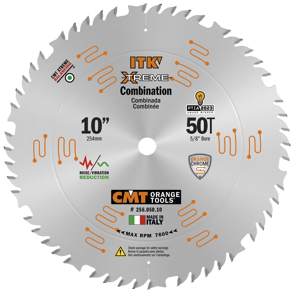 CMT Orange Tools 256.050.10 - Combination Saw Blade D=10 B=5/8 ß=4 ATB 15 + 1 FLAT K=0.102 P=0.071 a=15