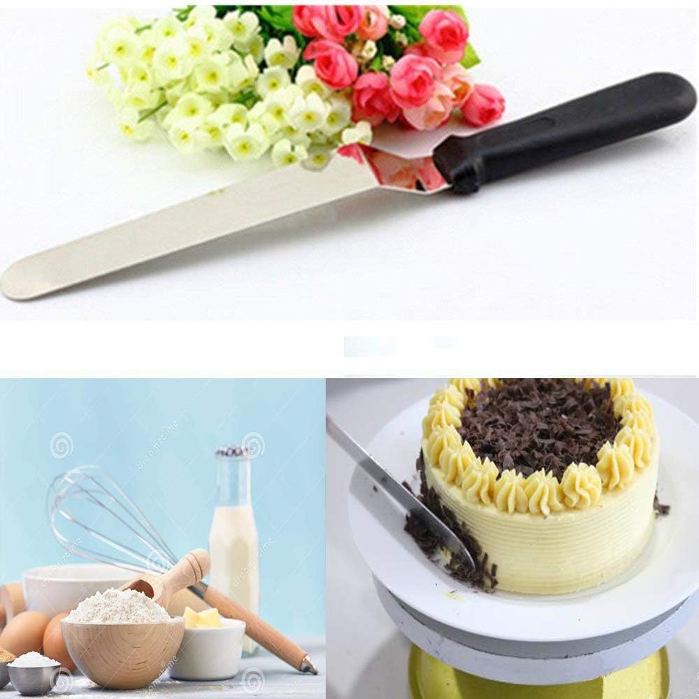3 Metal Cake Offset Spatulas, 6 8 & 10 Inch Frosting Angled Icing Spatula for Decorating
