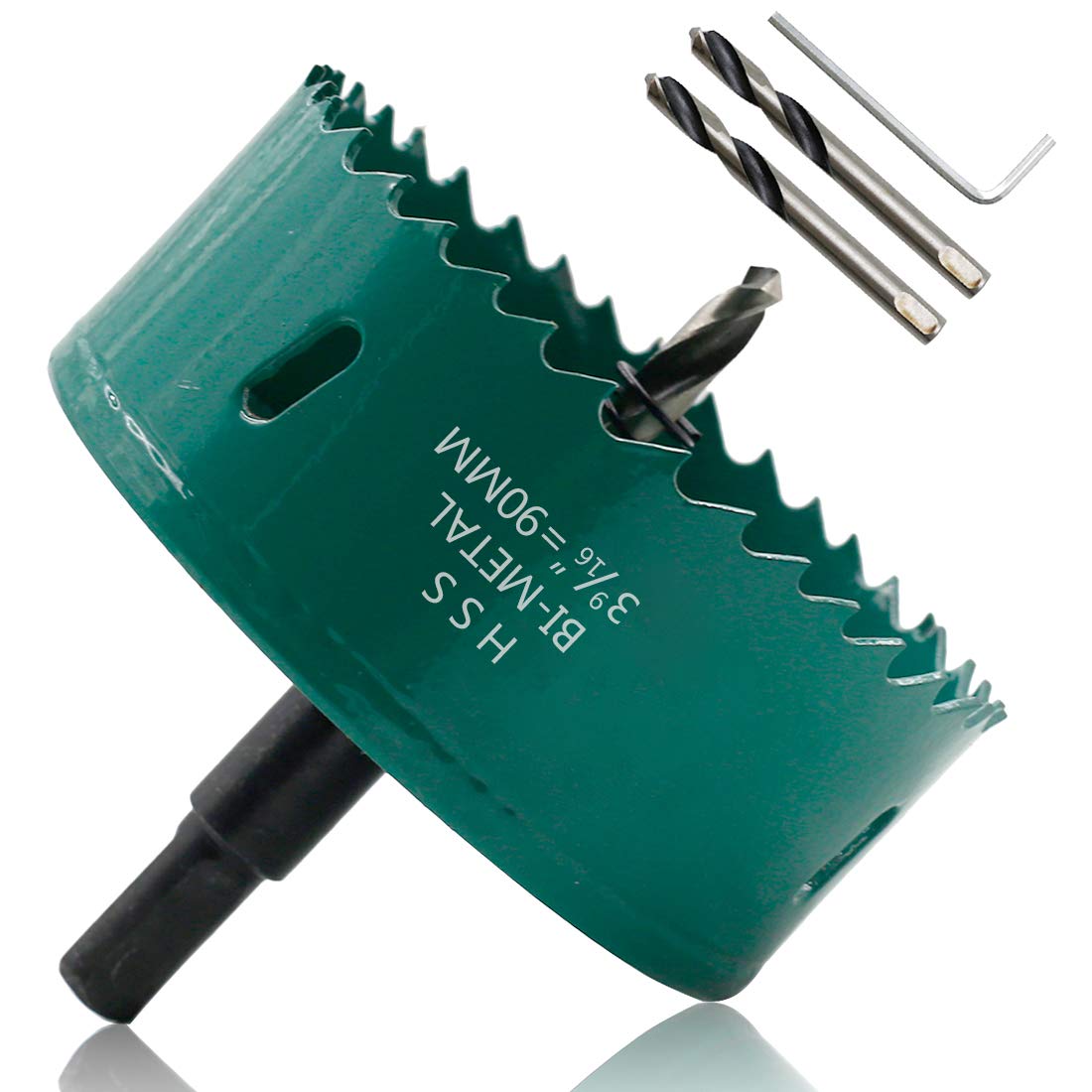 Qjaiune 3-1/2 Inch / 90mm Bi-Metal Hole Saw with Arbor for Wood Drywall