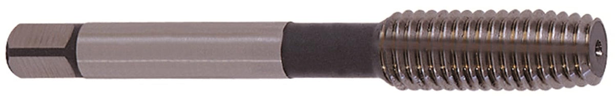 YG-1 Z6 Series Vanadium Alloy HSS Roll Form Tap with Oil Groove, Uncoated (Bright) Finish, Round Shank with Square End, Bottoming Chamfer, #10-32 Thread Size, H4 Tolerance