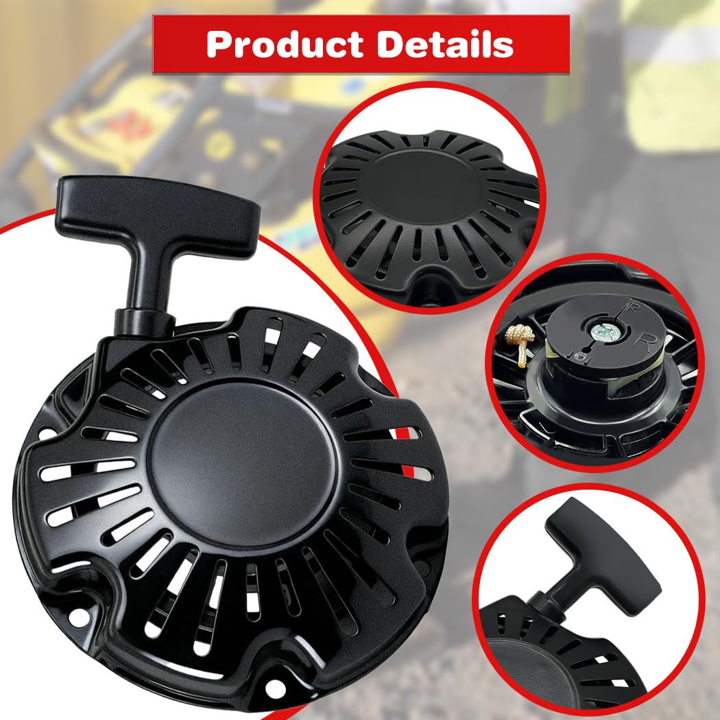 Pull Recoil Starter Assembly Compatible with Honda GXR120 GXR120RT Rammer Engine,for Wacker Neuson Rammer BS50-4As BS60-4As BS70-4As BS72-4As,Replaces 28400-ZDJ-003ZB, 28400-ZDJ-003ZA