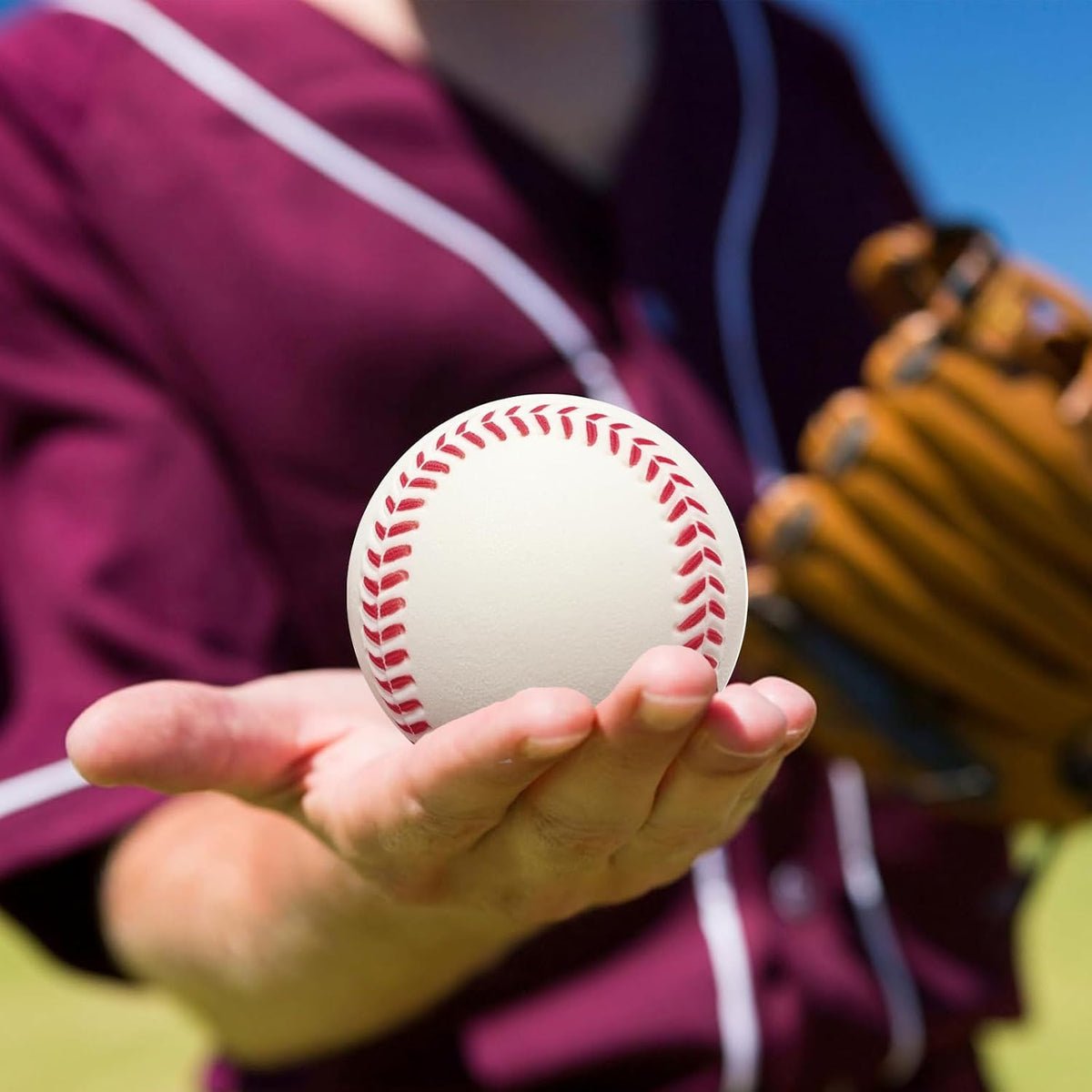 12pack Pitching Machine Baseballs 9inch 3.5oz PU Material Ball for TeenagersTo Practice Hitting and Fielding Practice