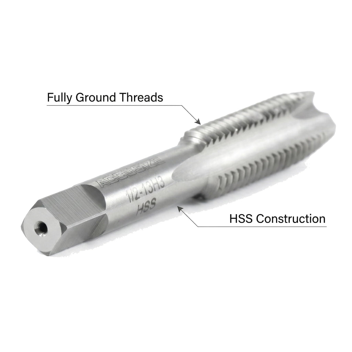 Accusize Industrial Tools Spiral Point Tap, 1/2-13NC, SPT-1/2-13x5