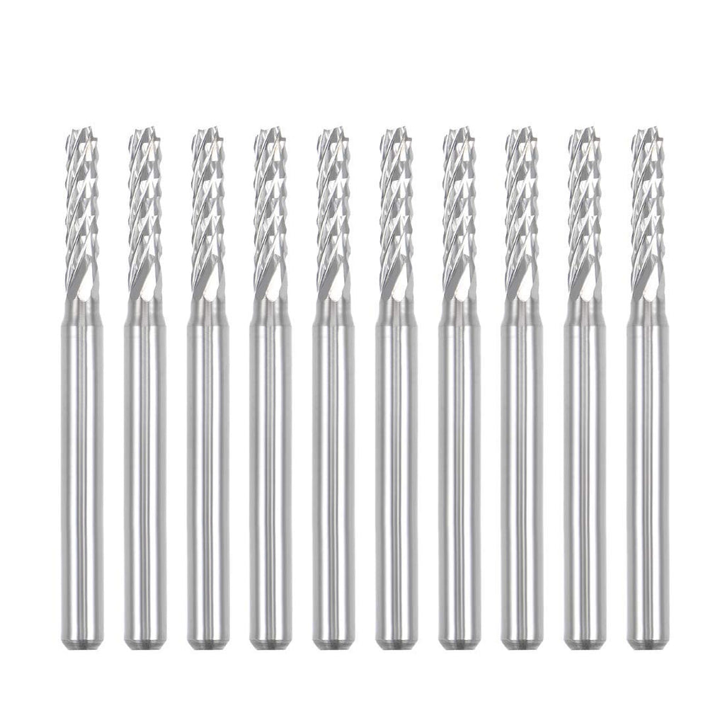 Nxtop 10Pcs 2.5mm Carbide End Mill Engraving Milling Cutter CNC Router Bits for PCB Machine, 1/8" Shank